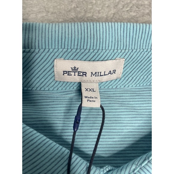 Peter Millar Crown Sport Polo Shirt Mens 2XL Crest Isle Stripe Short Sleeve Golf - Picture 2 of 7